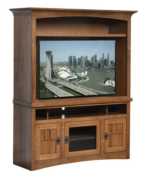 Amish Liberty Mission Entertainment Center with One Shelf