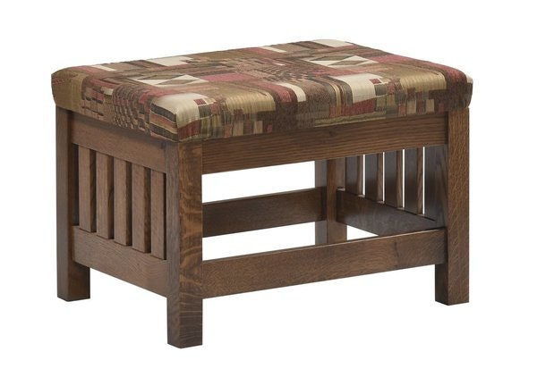 Amish Handcrafted Liberty Mission Upholstered Ottoman