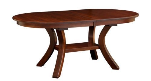 Amish Bowman Solid Wood Trestle Dining Table