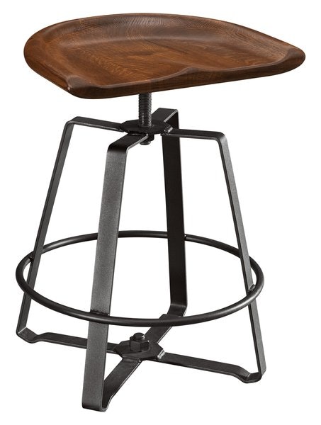 Amish Iron Craft Counter and Bar Saddle Stool