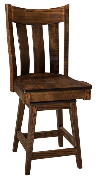 Amish Waynesboro Solid Wood Swivel Counter and Bar Stool