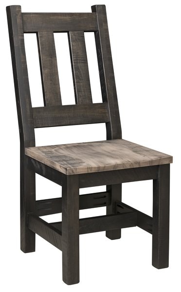 Amish Rustic Rough-Cut Maple Wood Dining Chair