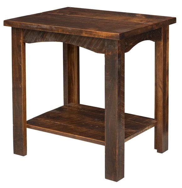 Amish Rough-Cut Maple Wood End Table