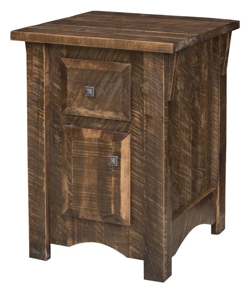 Amish Rough-Cut Maple Wood 1-Drawer 1-Door Nightstand