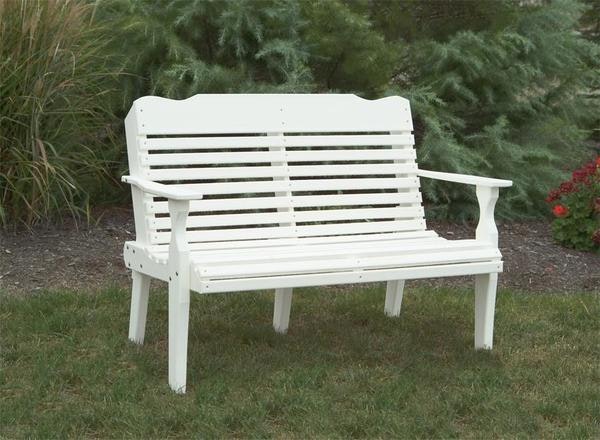 Amish Leisure Lawns Curved-Back Poly Patio Bench