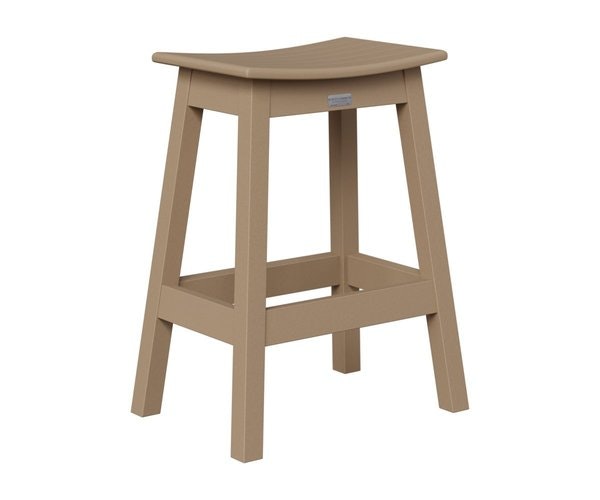 Berlin Gardens Outdoor Poly Saddle Counter Stool