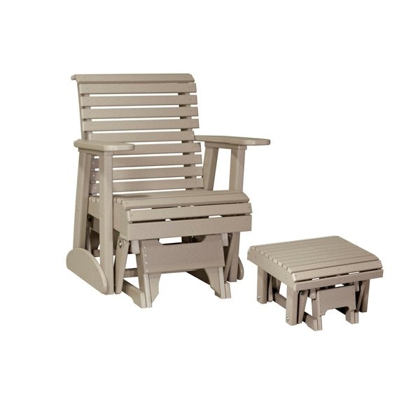 LuxCraft 2' Plain Poly Glider Chair with Ottoman