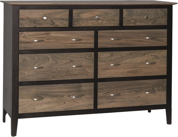 Amish McLean Nine Drawer Dresser with Optional Plain Mirror - Quick Ship