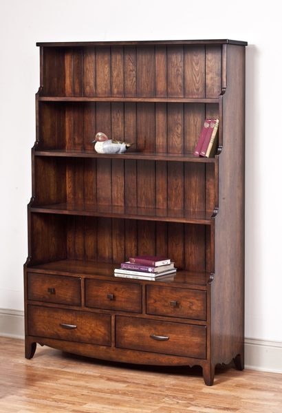 Amish Edmond Step-Back Bookcase with Drawers