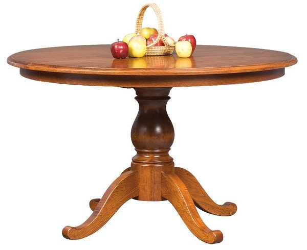 Amish Lisle Single Pedestal Extension Dining Table