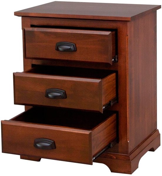 Amish Charleston Three Drawer Nightstand