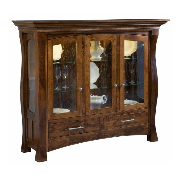 Amish-crafted Laurinburg 54 Inch Tall Curio Cabinet built using rustic quarter sawn white oak wood