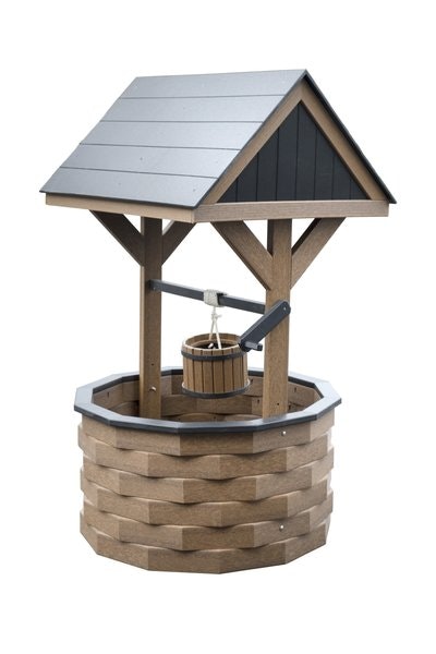 Amish Large Poly Wishing Well with Poly Roof
