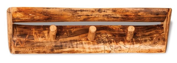Amish Handcrafted Rustic Log Shelf - Choose Your Size