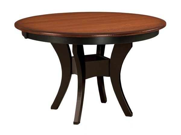 Amish Maple Wood Dorset Single Pedestal Extension Table with Curved Legs - Quick Ship