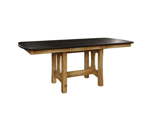 Amish Oak Wood Santa Clarita Trestle Extension Table - Quick Ship