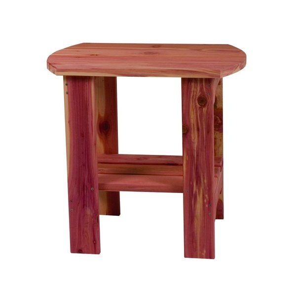 Amish Cedar Wood Oval Outdoor Side Table