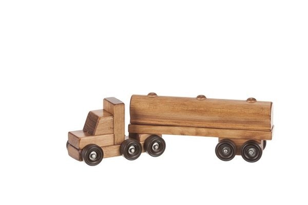 American Made Small Wooden Toy Tank Truck
