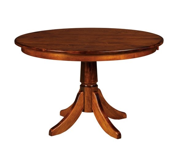 Amish Handcrafted Aurora Maple Wood Single Pedestal Extension Dining Table - Quick Ship