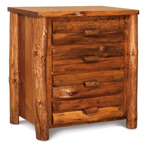 Amish Rustic Log Small Four Drawer Chest of Drawers