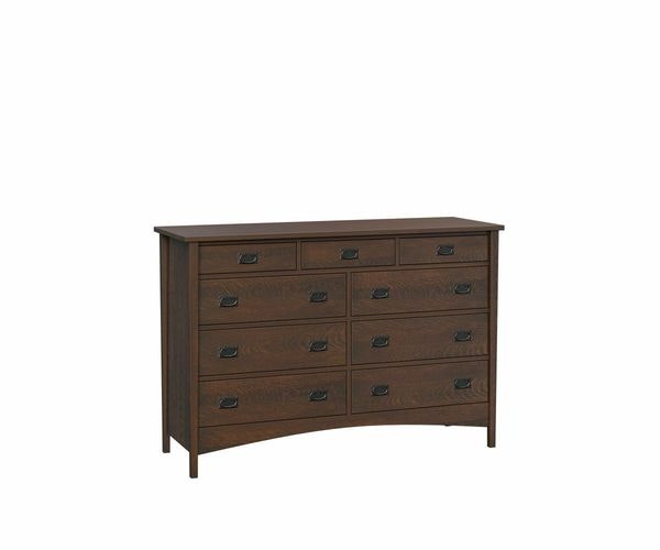 Amish Kenwood Mission High 9-Drawer Dresser with Optional Mirror - Quick Ship
