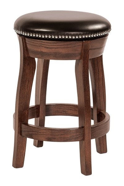 Amish Maple Wood Dillon Swivel Backless Counter Stool - Quick Ship