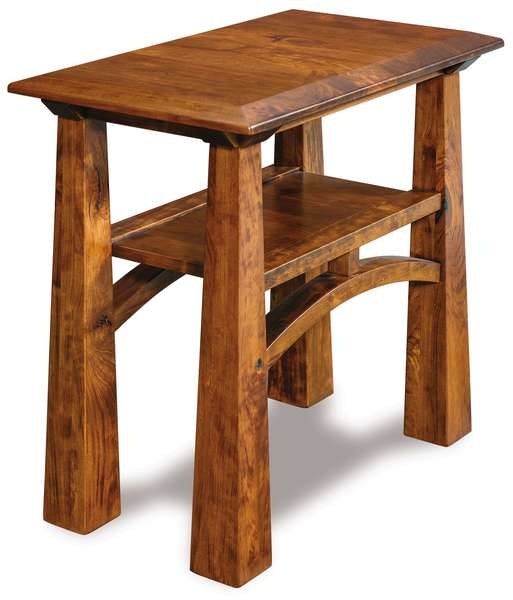 Amish 24 Tall Vivid Side Table with Middle Shelf