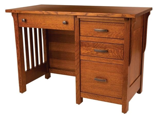 Amish Churchill Mission Student Desk - Quick Ship shown in Quartersawn White Oak with FC-17882 Vintage Antique Stain
