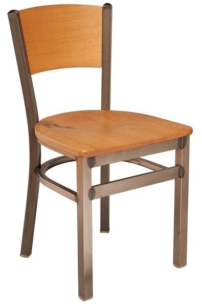 Amish Modern Metal and Wood Dining Chair