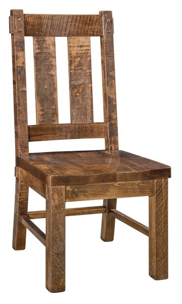 Amish Dutton Rustic Rough Sawn Wood Dining Chair