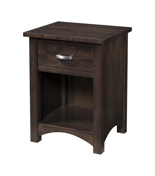 Amish Claremont Mission 1-Drawer Nightstand with Open Storage