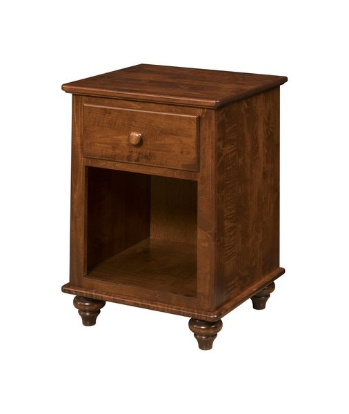 Amish 28 3/4 Tall Wilkensburg 1-Drawer Nightstand with Bottom Shelf