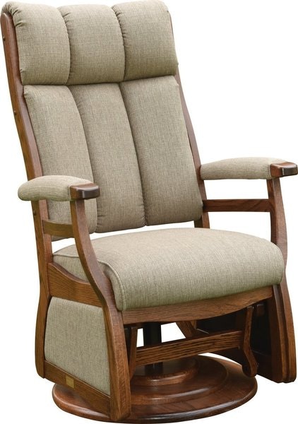 Amish Taymouth High Back Upholstered Glider Chair with Swivel