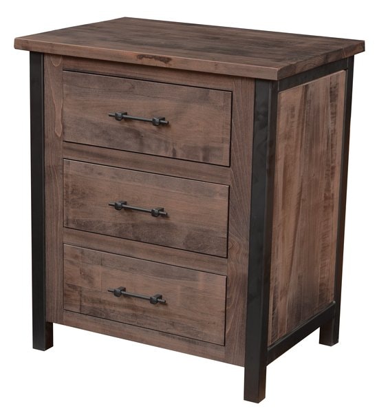 Amish Dearborn Three Drawer Nightstand