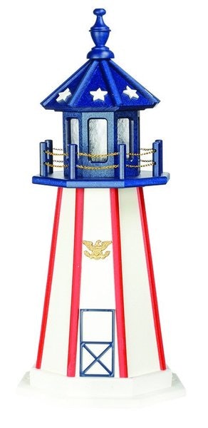 Amish Patriotic Poly Garden Lighthouse