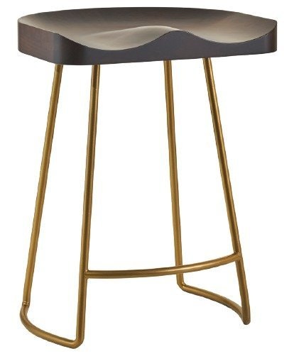Amish Decker Backless Modern Saddle Seat Counter Stool