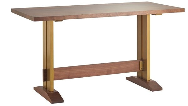 Counter table with steel base