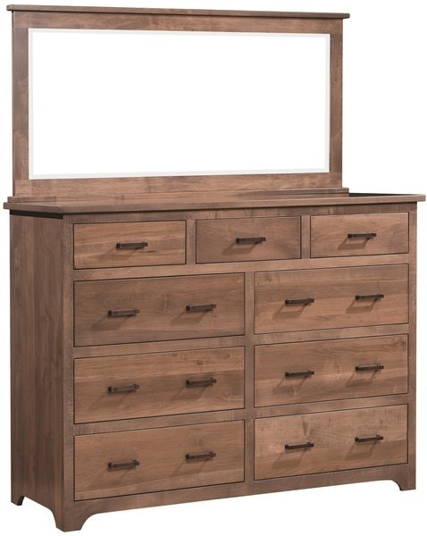 Amish Novi Shaker Tall Dresser with Optional Mirror