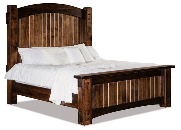 Amish Rodney Mission Bed with 78.5 Inch Tall Headboard.