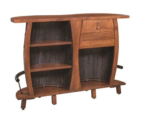 Amish Rustic Barrel Bar