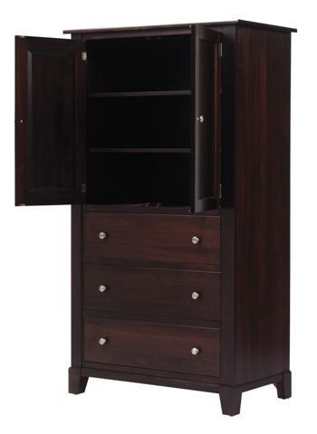 Amish Georgia Contemporary Armoire Shown in Brown Maple with Espresso Finish