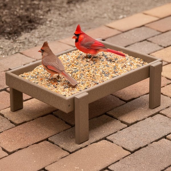 Amish Poly Ground Open Platform Bird Feeder Seed Tray