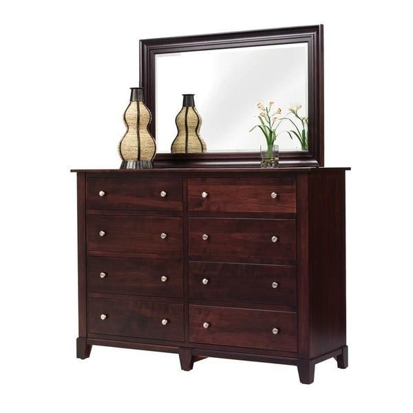Amish Georgia Contemporary 47 High 8-Drawer Dresser shown in Brown Maple Wood With Espresso Finish