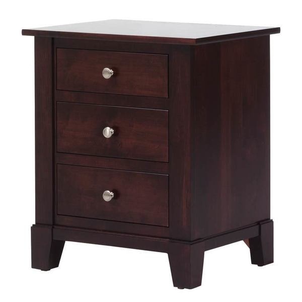 Amish Georgia Contemporary 28 Night Stand shown in Brown Maple with Espresso Finish