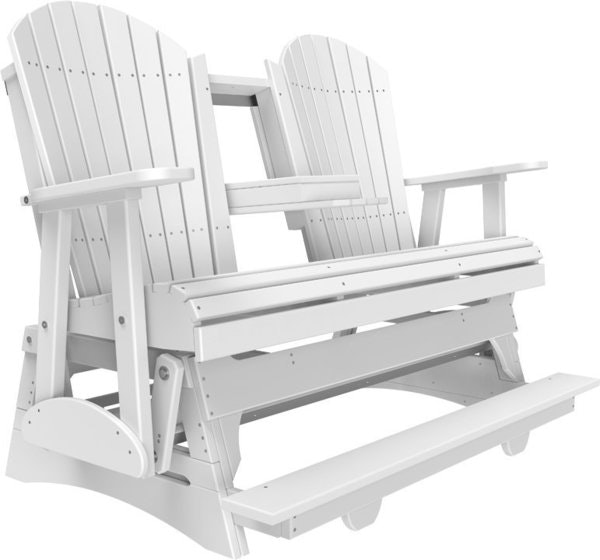 LuxCraft 5 Foot Adirondack Balcony Glider Bench in White