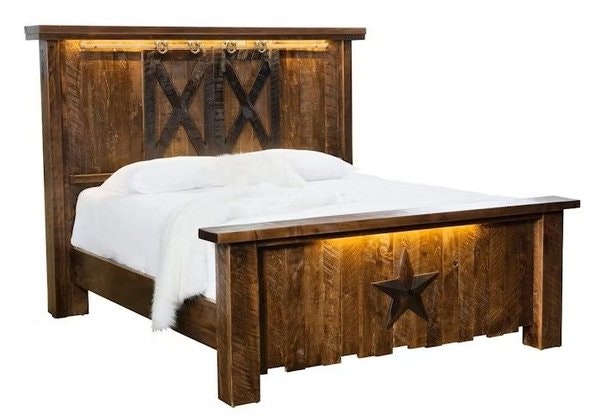 Amish Vandella 72" High Headboard Rustic Rough Sawn Maple Wood Bed