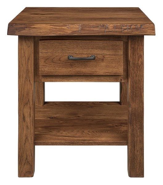 Amish Cross Lake Live Edge 1-Drawer Nightstand
