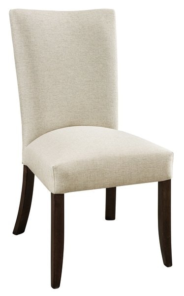 Amish Sterling Upholstered Parsons Dining Chair with Maple Legs - Quick Ship