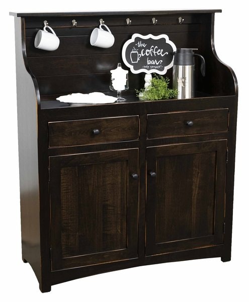Amish Country Farmhouse Solid Wood Coffee Bar