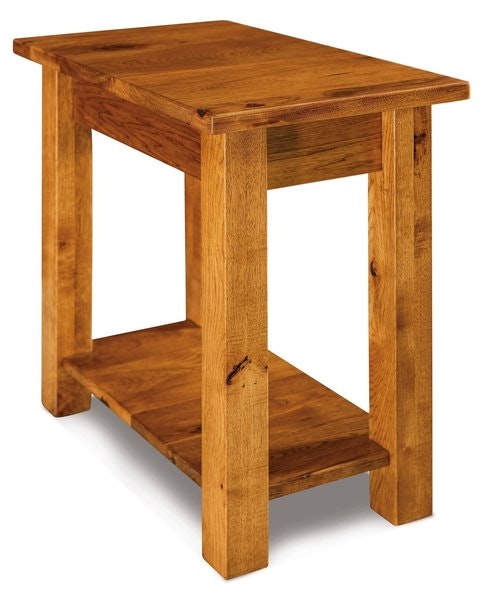 Amish 24 Tall Clarity Side Table with Bottom Shelf